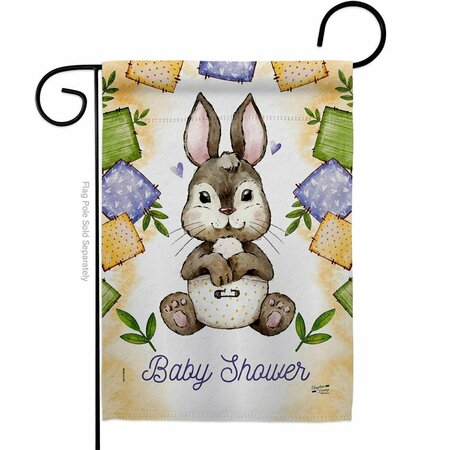 PATIO TRASERO G135603-BO Bunny Baby Shower Celebration New Born Double-Sided Decorative Garden Flag, Multi Color PA3903151